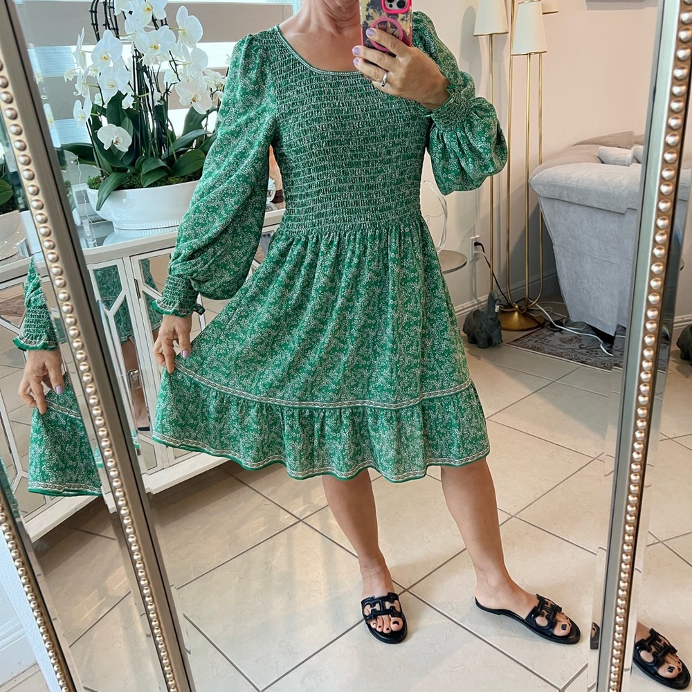 Max Studio Green Patterned Dress - image 1
